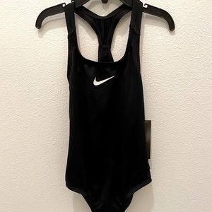 Nike Girls 1 Piece Black/Pink Swimsuit-XS